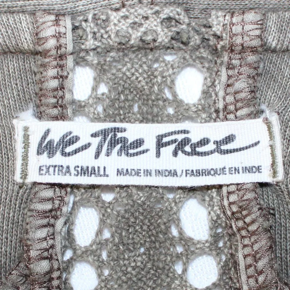 Free People Lost Cause Dolphin Wash Front Tie Cropped Cardigan Size XS